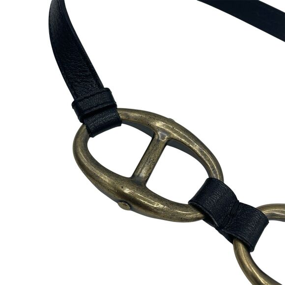 Vintage YSL Yves Saint Laurent Black Leather Belt Bra Cassandre TOM FORD main image 6